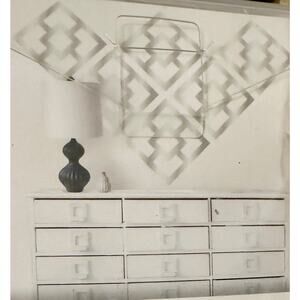 NIB Jonathan Adler Wallpops Peel/Stick
Wall Art Kit-Silver Metallic Nixon